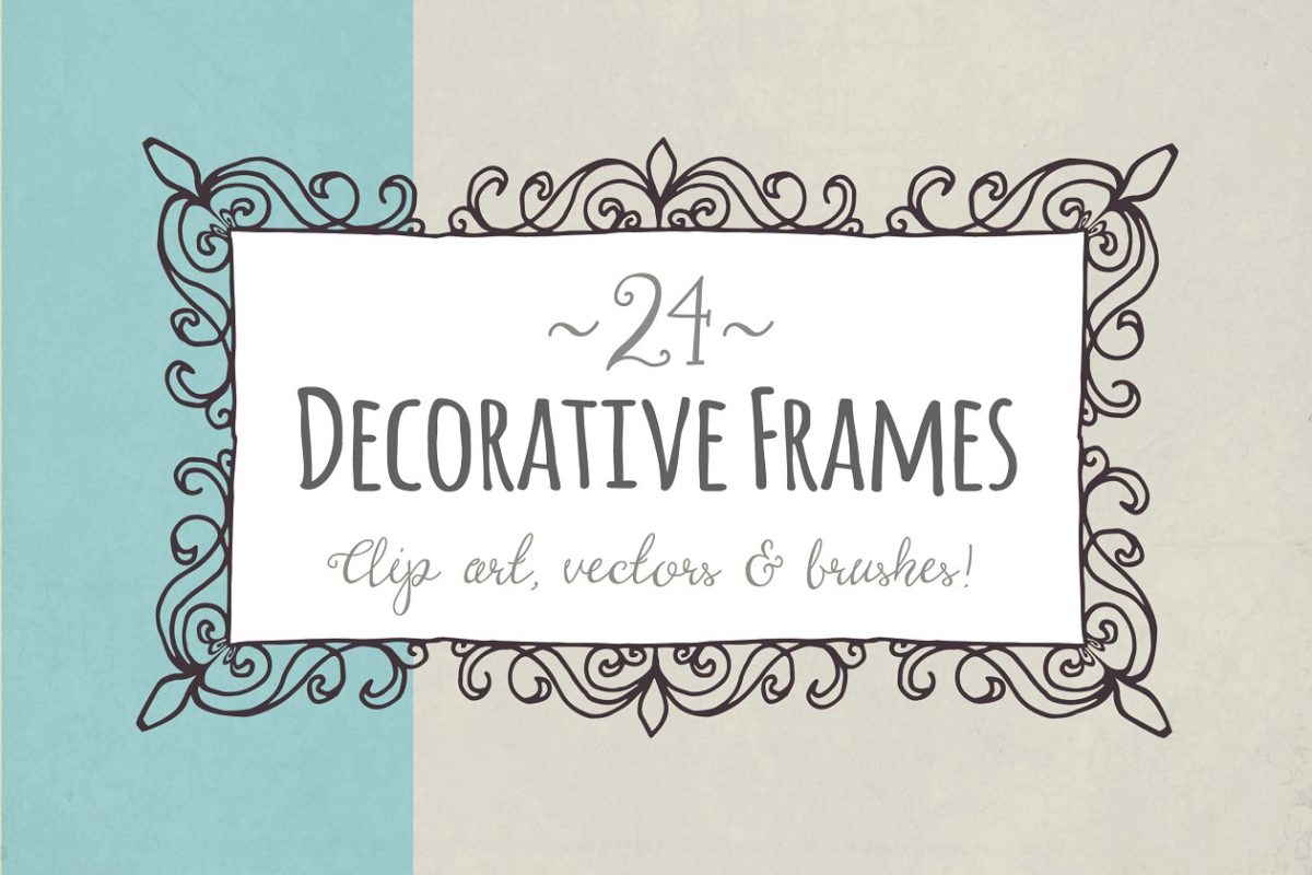 简易矢量图形装饰画框 Decorative Frames – Vector