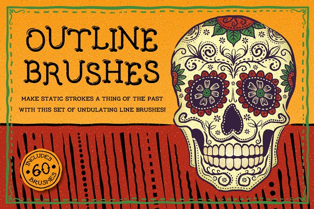 墨西哥传统纹样笔刷 Outline Brushes
