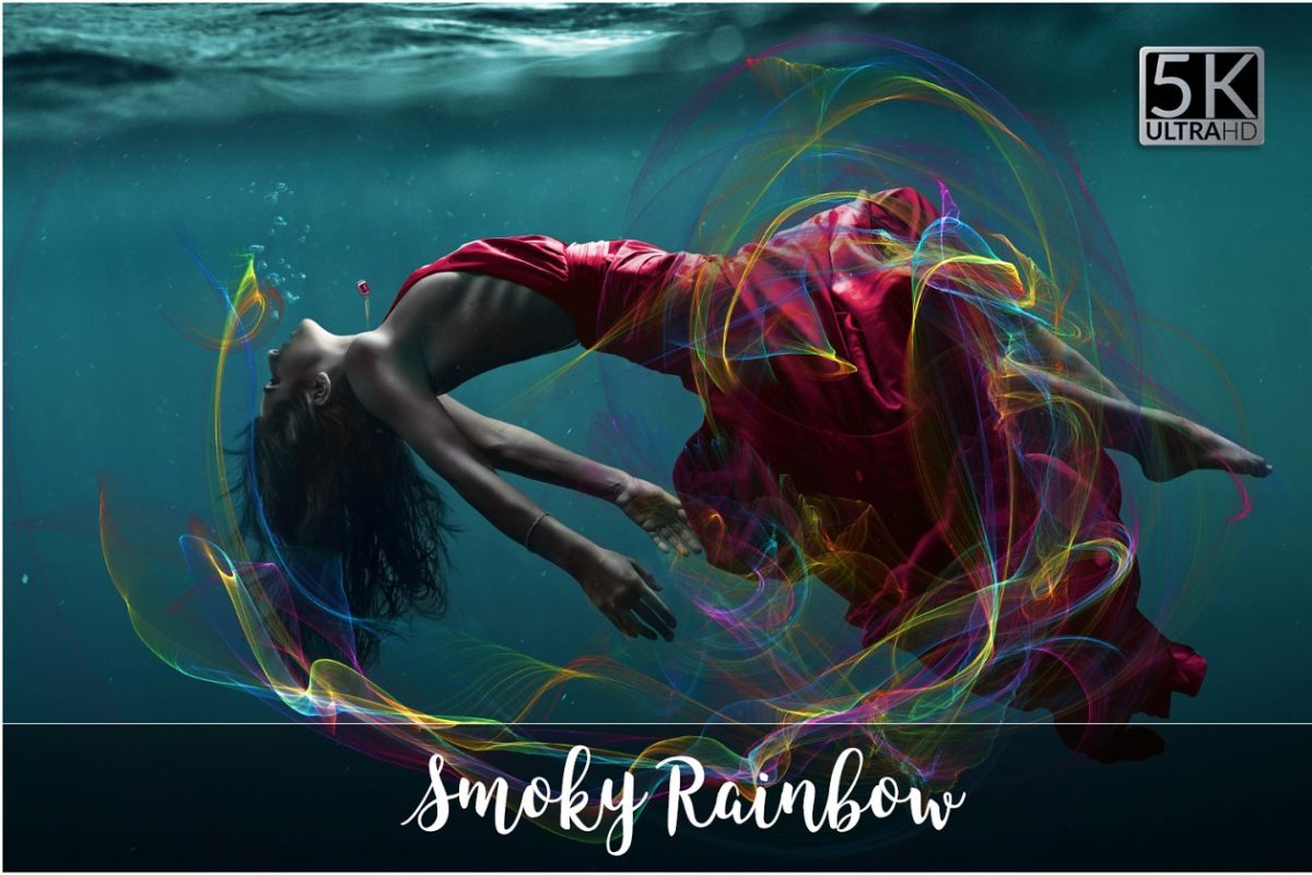 5K 级彩虹烟雾特效图形 5K Smoky Rainbow Overlays