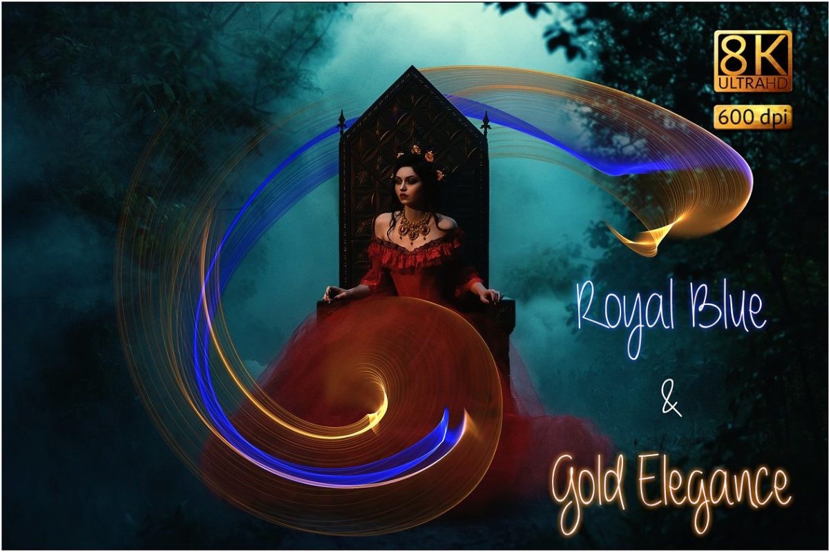 皇家蓝色和金色优雅素材 Royal Blue & Gold Elegance