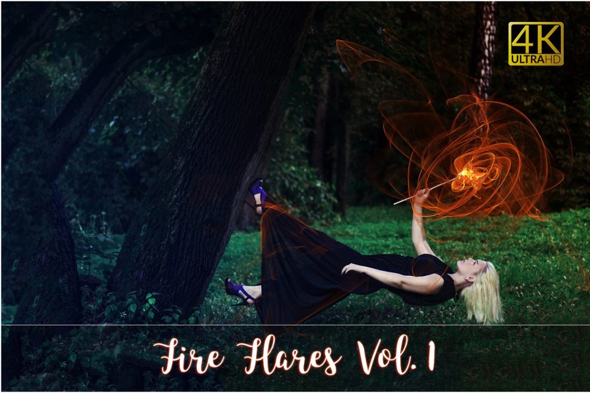 4K级魔法火焰图形素材 4K Fire Flares Overlays Vol. 1