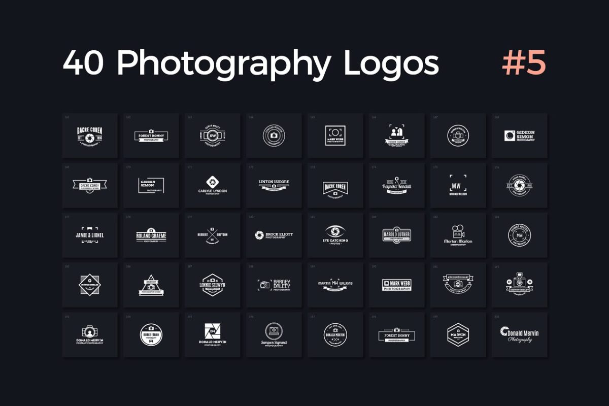 40个相片logo模版 V5 40 Photography Logos Vol. 5
