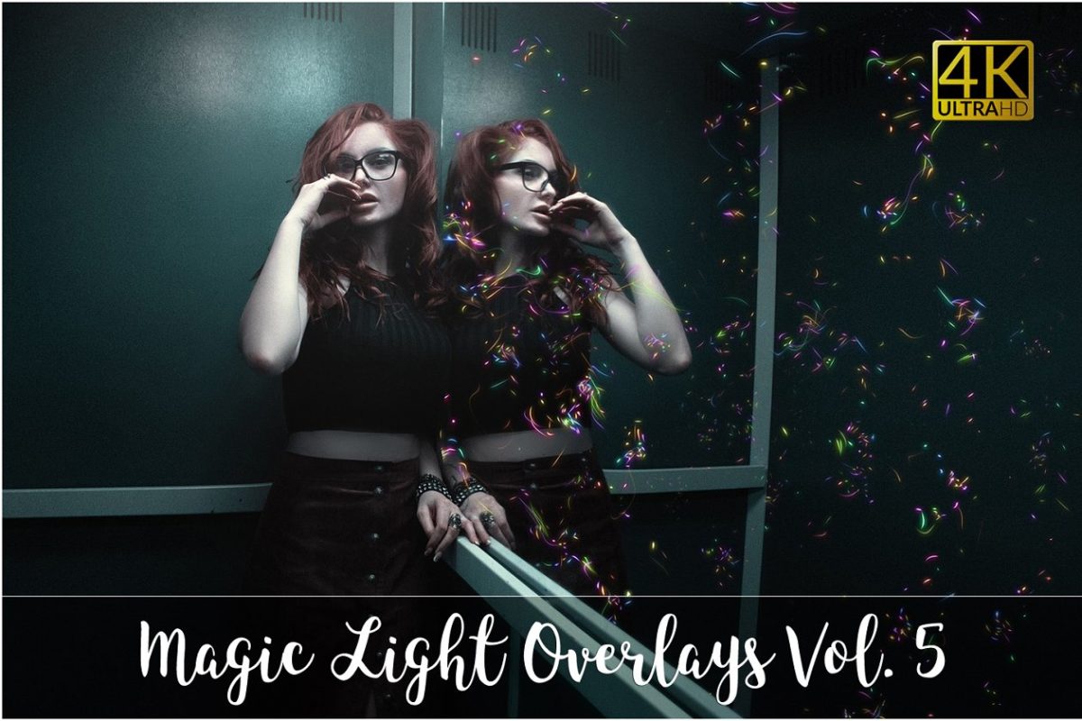4K级像素的魔幻光纤图层素材 4K Magic Light Overlays Vol. 5