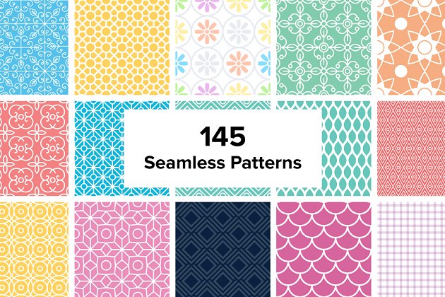 145简单的无缝背景纹理素材 145 Seamless Simple Patterns