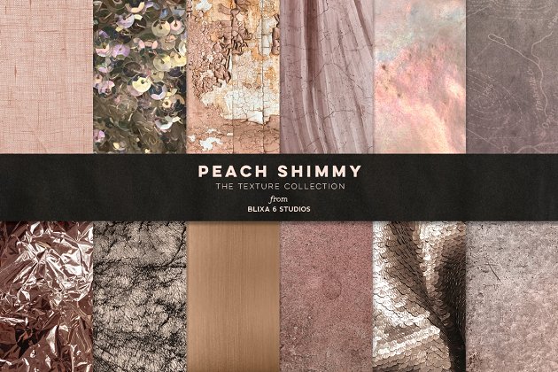 桃色自然纹理质感素材 Peach Shimmy Digital Textures