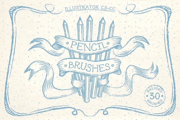 铅笔图形笔刷素材 Pencil Brushes