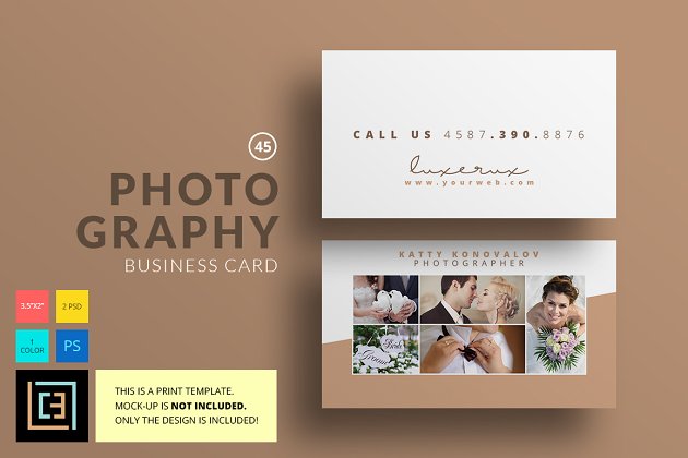 照片卡片模板 Photography – Business Card 45