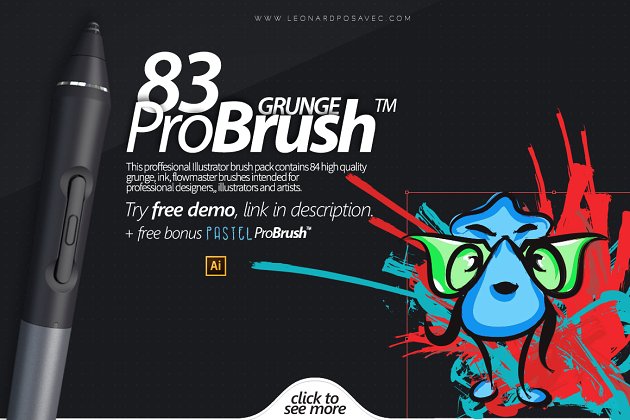 ps纹理笔刷 83 Grunge ProBrush™ + Free Demo