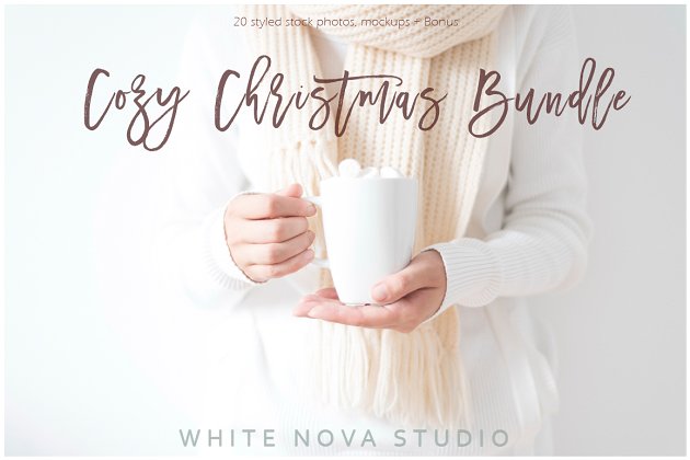 白色舒适圣诞场景照片包 White Cozy Christmas Bundle