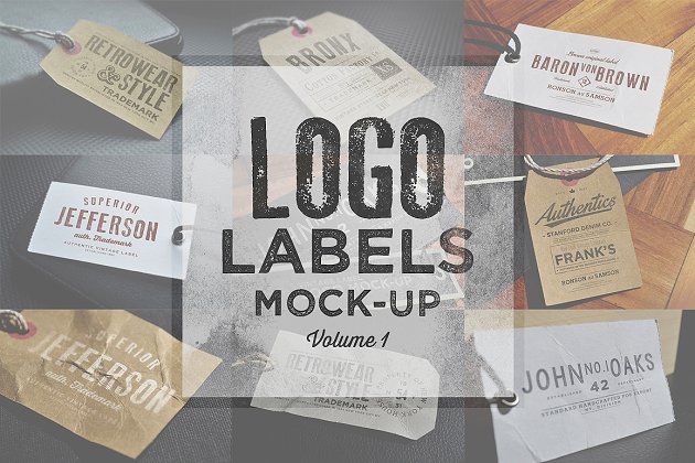 服装吊牌LOGO样式设计展示效果 Logo Labels Mock-ups Vol.1