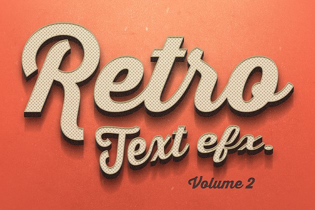 经典的字体图层样式 Vintage Text Effects Vol.2