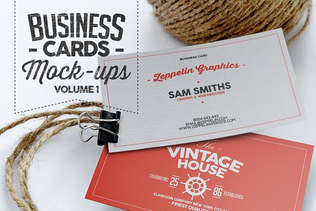 商业名片样机 Business Card Mock-ups Vol.1