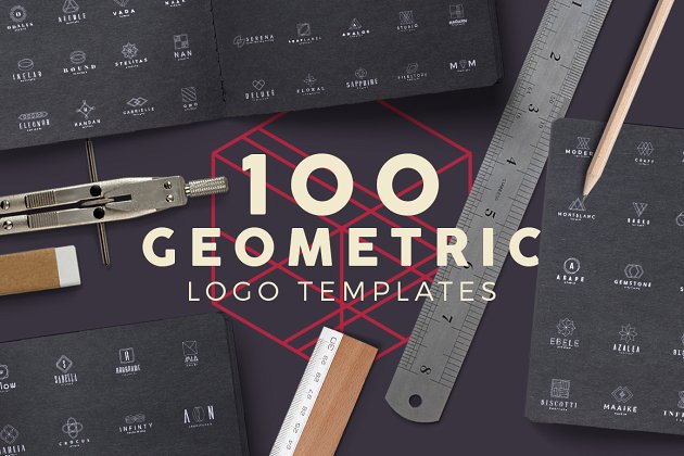 几何logo设计素材 100 Geometric Logos Set
