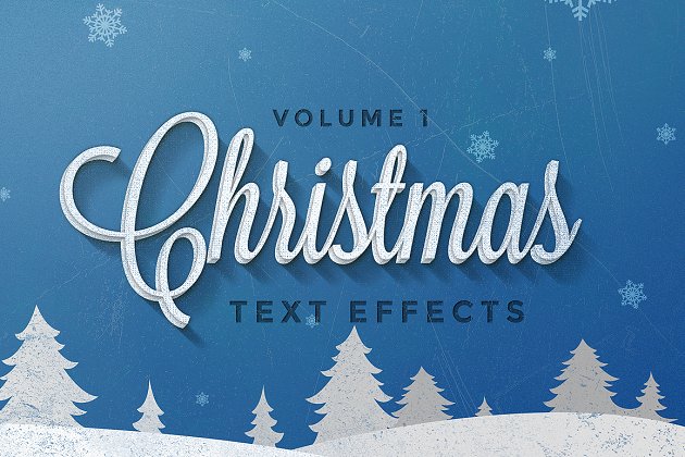 圣诞节效果的图层样式素材 Christmas Text Effects Vol.1