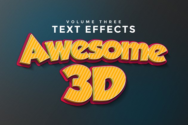3D文本效果图层样式 3D Text Effects Vol.3