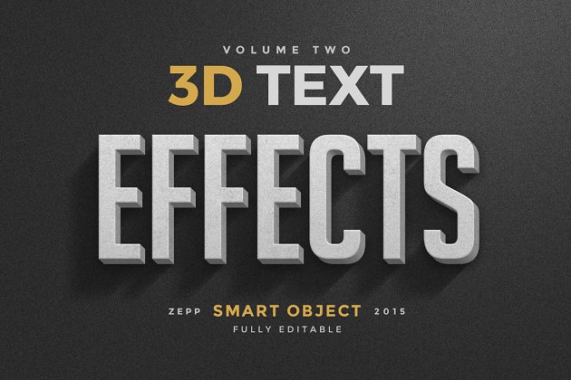 3D特效PS字体图层样式 3D Text Effects Vol.2