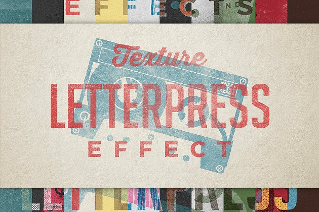 经典的文字背景纹理 Vintage Letterpress Texture Effects