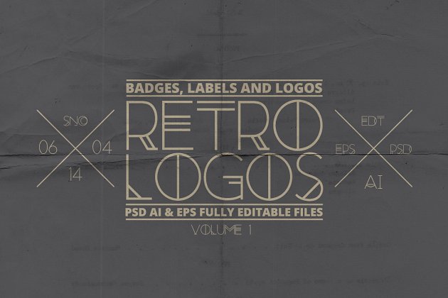 复古徽章，标签和logo模板 Retro Badges, Labels & Logos