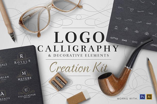 logo设计创意素材包 Logo Creation Kit – Calligraphy