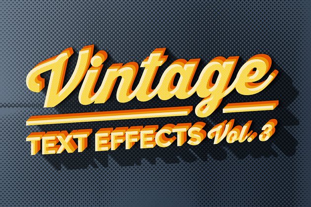 经典酷炫的字体图层样式 Vintage Text Effects Vol.3