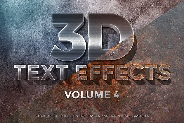 3D立体特效图层样式素材 3D Text Effects Vol.4