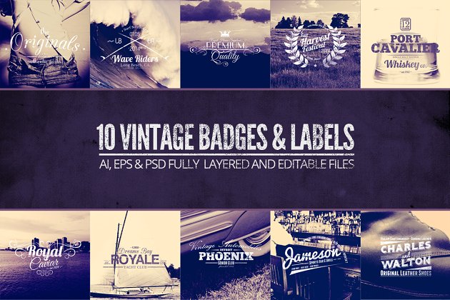 复古标签和徽章 Vintage Labels & Badges Vol.1