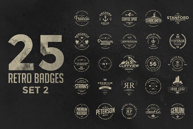经典logo制作模板 Retro Badges Set 2