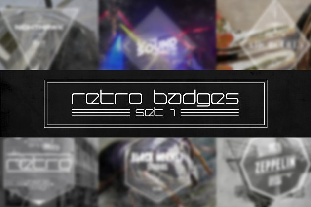 经典logo素材模板 Retro Badges Set 1