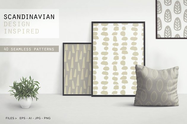 斯堪的纳维亚设计风格的背景纹理素材 Scandinavian Design Patterns