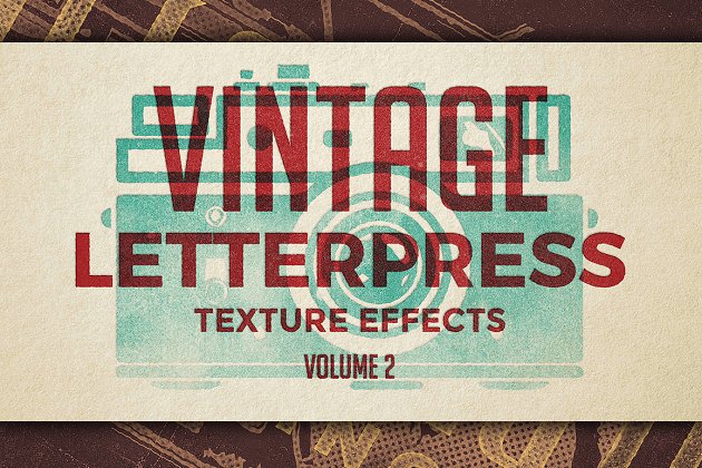 经典的纹理字体图层样式 Vintage Letterpress Effects Vol.2