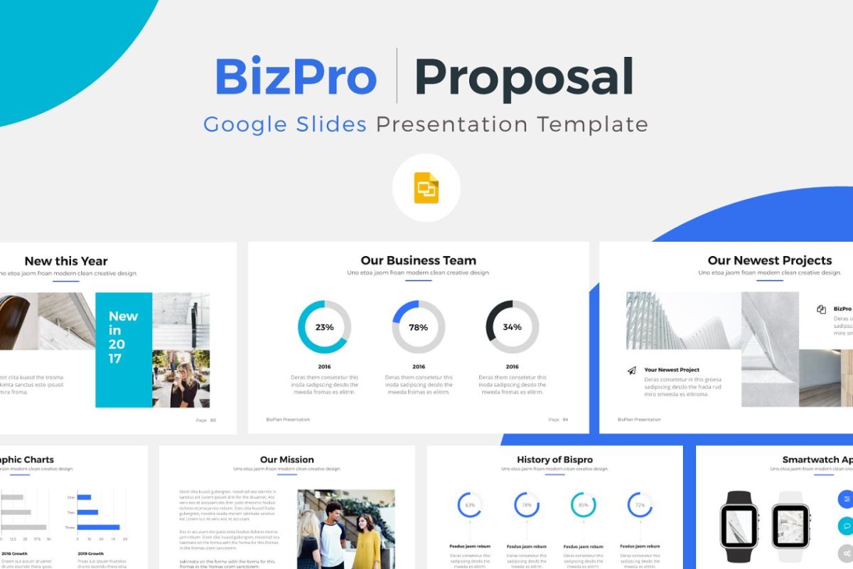 商业ppt谷歌幻灯片模板 BizPro. Google Slides Template +Gift