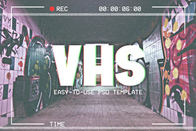 VHS录像效果的PS动作 VHS Template