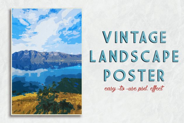 经典海报样式模板 Vintage Landscape Poster Template