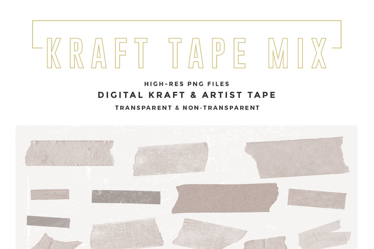牛皮纸胶带素材 Kraft Paper & Masking Tape Graphics