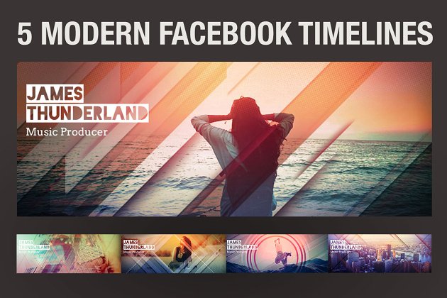 现代Facebook时间线模板 5 Modern Facebook Timeline Covers