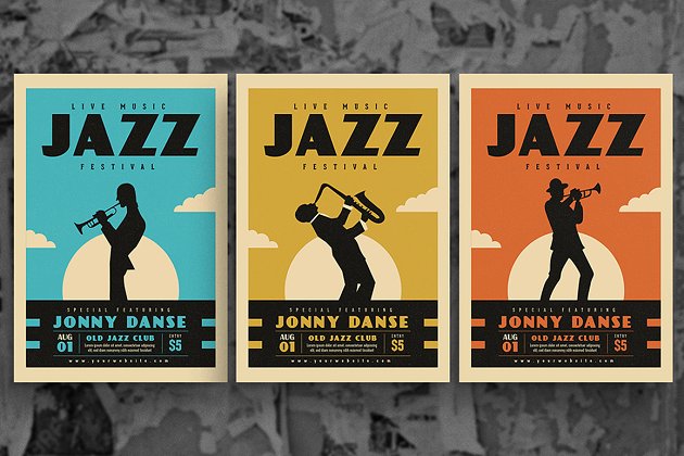 怀旧爵士音乐节海报模板 Old Jazz Festival Series