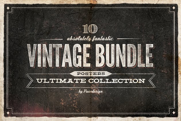 10个专业的经典海报模板 10 Ultimate Vintage Posters – Bundle