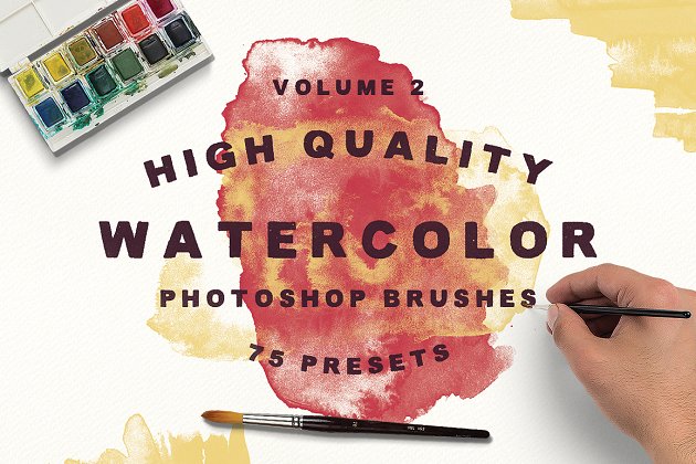 75个水彩画笔刷套装 75 Watercolor Brushes – Vol.2