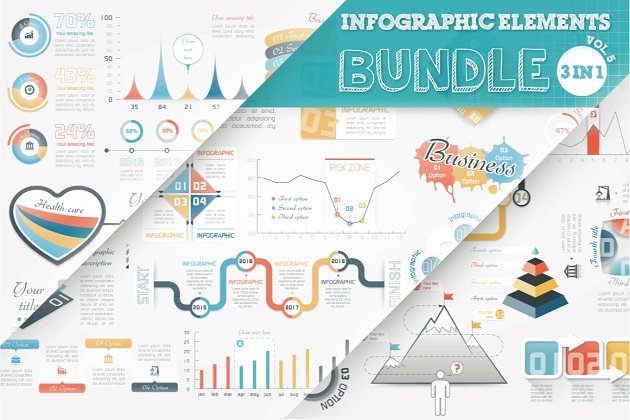 PPT素材信息图表统计图 Infographic Elements Bundle