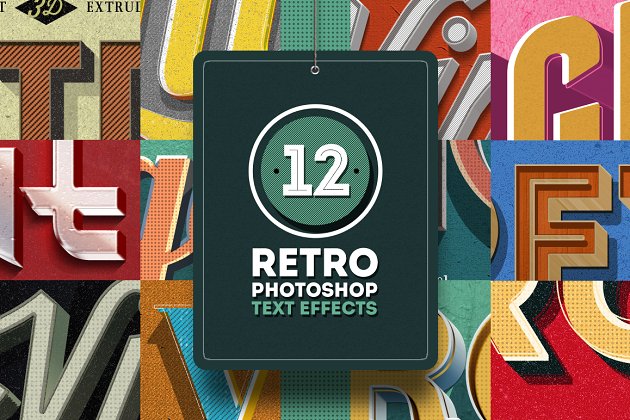 经典的字体图层样式素材 Retro Text Effects Vol.01