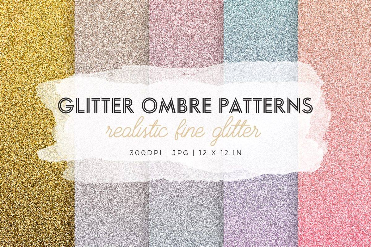 多彩的闪光奥伯尔背景纹理素材 Colorful Glitter Ombre Patterns