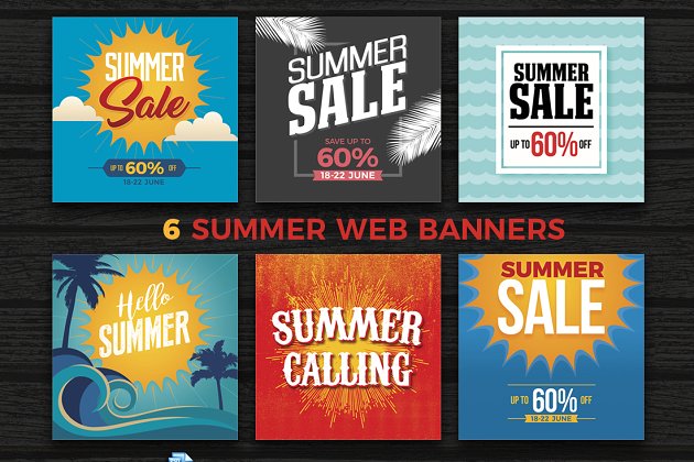 夏季banner广告模版 Summer Banners