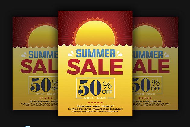 夏季促销海报设计模板 Summer Sale Flyer Poster