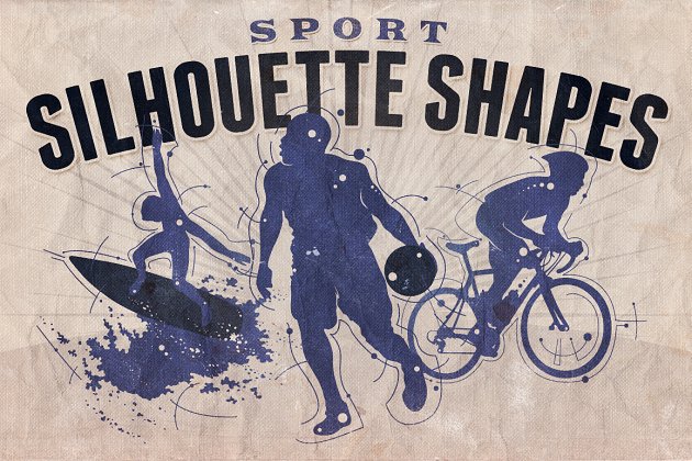 人物图形插画 Silhouette shapes – Sport