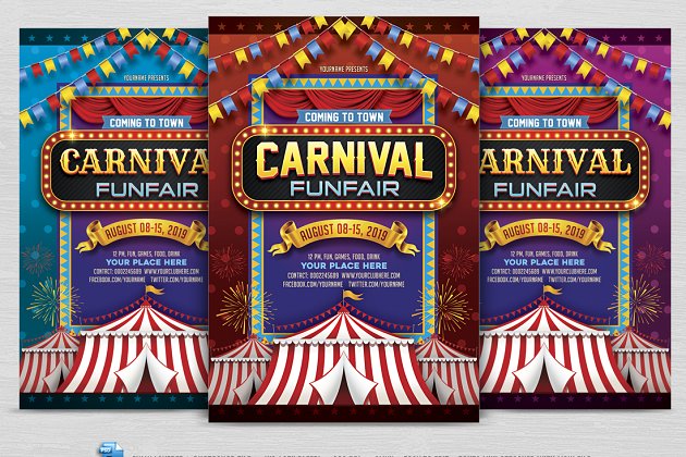 马戏狂欢节海报设计 Carnival Flyer