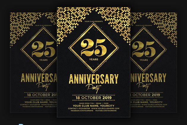 周年庆海报制作模板 Anniversary Party Flyer
