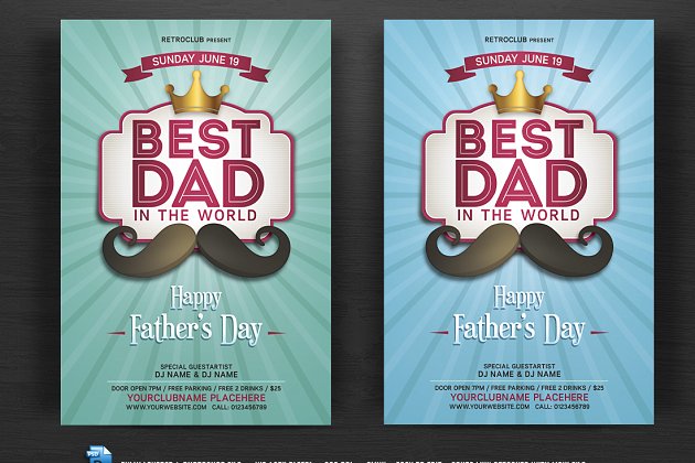 创意父亲节海报 Fathers Day Flyer