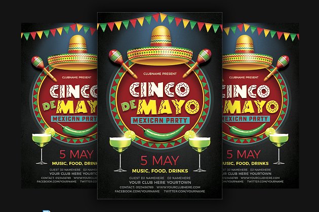 墨西哥风味海报模板 Cinco De Mayo