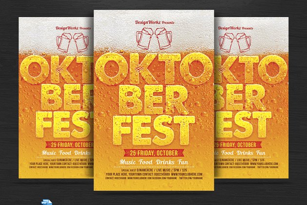 慕尼黑啤酒节海报传单 Oktoberfest Flyer