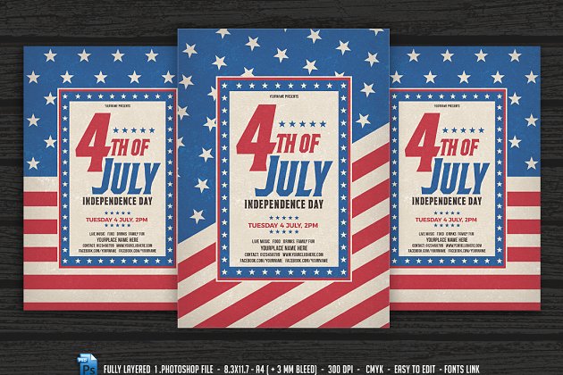 美国国庆海报 July 4th Flyer